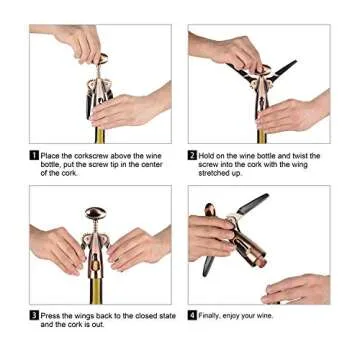 GECKOG Wing Corkscrew Wine Opener Set Gift with Accessories