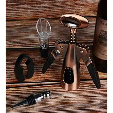 GECKOG Wing Corkscrew Wine Opener Set Gift with Accessories