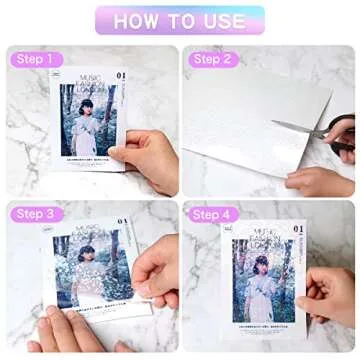 Holographic Sticker Paper, 24 Sheets Transparent Holographic Vinyl Overlay Lamination Sheets, Clear Self Adhesive Laminate Sticker Film for Stickers DIY Crafts, Heart Patterns - 8.5x11 Inch