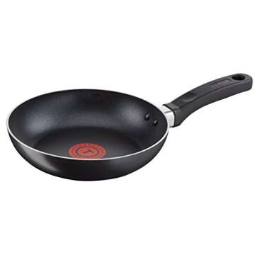 Tefal Essential, Aluminium Pots and Pans Set, 16 cm, 18 cm and 20 cm Saucepans with Lids, 20 cm and 24 cm Frying Pans, Black, B472S545