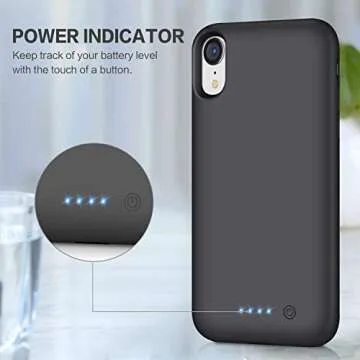 QTshine iPhone XR Battery Case 6800mAh Portable Charger