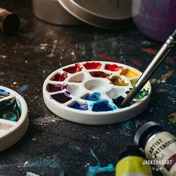 Etchr Mini Palette 19 Wells - Built for Watercolor Acrylic Oil and Gouache Paint - Professional Porc...