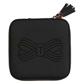 Ted Baker Jewelry Case with Gold Tassel Zipper Black Travel and Storage