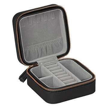 Ted Baker Jewelry Case with Gold Tassel Zipper Black Travel and Storage