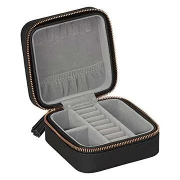 Ted Baker Jewelry Case with Gold Tassel Zipper Black Travel and Storage