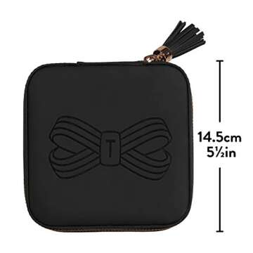 Ted Baker Jewelry Case with Gold Tassel Zipper Black Travel and Storage
