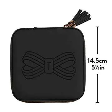 Ted Baker Jewelry Case with Gold Tassel Zipper Black Travel and Storage