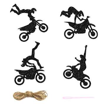 Motorcycle Theme Banner Garland Party Supplies for Birthday & Riding Party Wall Decorations
