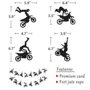 Motorcycle Theme Banner Garland for Birthday & Party Decor