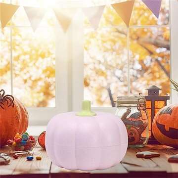 Pumpkin Bowl,Double Layer Pumpkin Fruit/Candy Bowl Food Storage Container for Fall Home Party Snack Holder (Pink, 20.5cm*16.5cm)