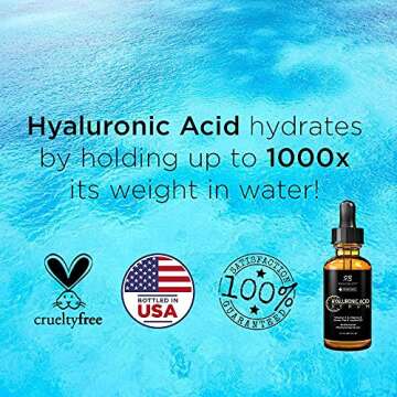 Radha Beauty Hyaluronic Acid Serum for Skin, 2 fl. oz - Infused with Vitamin C, Vitamin E, Green Tea & Jojoba Oil, Intensive Moisture and Hydration for Anti-Aging, Wrinkles, and Fine Lines