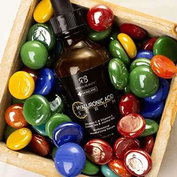 Radha Beauty Hyaluronic Acid Serum for Skin, 2 fl. oz - Infused with Vitamin C, Vitamin E, Green Tea & Jojoba Oil, Intensive Moisture and Hydration for Anti-Aging, Wrinkles, and Fine Lines