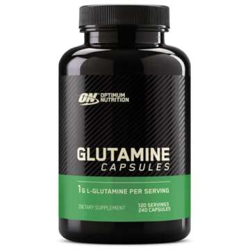 Optimum Nutrition L-Glutamine Muscle Recovery Capsules, 1000mg, 240 Count (Package May Vary)