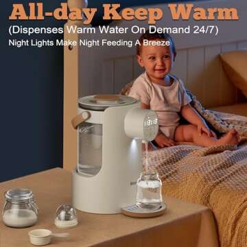 Veroline Instant Water Warmer, 2L Baby Formula Dispenser, 5 Temperature Control & 7x24H Keep Warm, B...