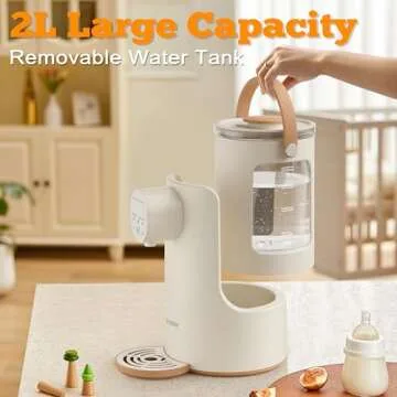 Veroline Instant Water Warmer, 2L Baby Formula Dispenser, 5 Temperature Control & 7x24H Keep Warm, Baby Bottle Warmer with Night Light, Hot Water Dispenser for All Bottles, Detachable Glass Tank