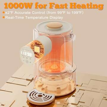 Veroline Instant Water Warmer, 2L Baby Formula Dispenser, 5 Temperature Control & 7x24H Keep Warm, Baby Bottle Warmer with Night Light, Hot Water Dispenser for All Bottles, Detachable Glass Tank