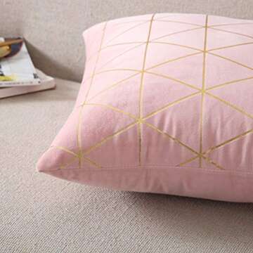 NordECO HOME Pack of 2 Throw Pillow Covers Cases - Square Decorative Cushion Covers for Valentine's Day Spring Sofa Couch Bed Home Decoration, 18 x 18, Pink