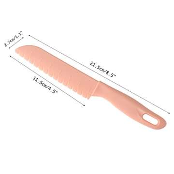 ONUPGO Knives for Kids 5 Pieces Plastic Kitchen Baking Knife Set, Montessori Kitchen Tools for Toddlers-Kids Cooking Sets, Real Kids Safe Cooking Knives in 5 Colors