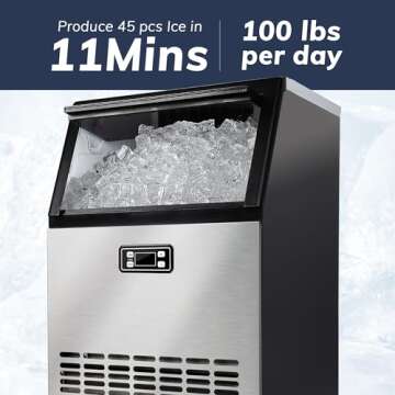 ICEVIVAL 100lbs Daily Commercial Ice Maker Machine - Self-Cleaning and Energy Efficient
