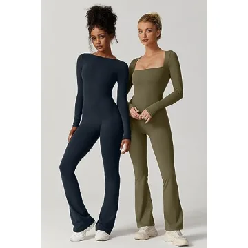 Stylish QINSEN Women's Long Sleeve Backless Jumpsuit