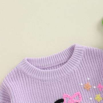 Halloween Outfits Toddler Baby Girl Boy Knit Sweater Boo Pumpkin Long Sleeve Pullover Sweatshirt Fall Winter Clothes (Halloween Purple Ghost A, 0-3 Months)