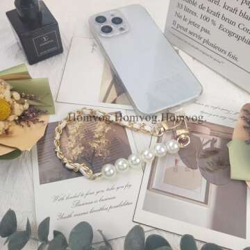 cioatu Universal Phone Strap Cell Phone Lanyard Crossbody Neck Strap Phone Charms with 2× Tether Tab, 1× Wrist Strap, Leather Cross Body Phone Chain for Most Phones Bag Purse (White)