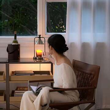 Vintage Jar Candle Warmer with Timer, Electric Candle Warmer Lamp, Dimmable Candle Light, Compatible with Large and Small Candles, Aromatic Candle Holders for Home Decoration 1