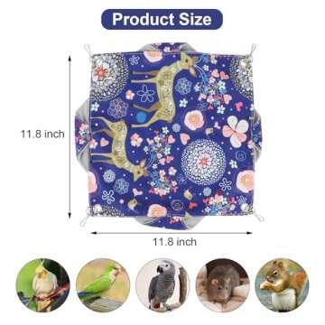 Bird Double Hammock Warm Nest Bed for Parrot Budgie Parakeet Cockatiel Conure Lovebird Hamster Rat Mice Chinchinlla (L)