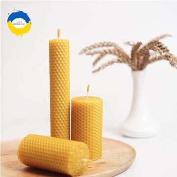 Natural Beeswax Sheets for Candle Making - DIY Beeswax Candle Rolling Kit for Kids & Adults
