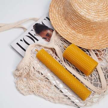 Natural Beeswax Sheets for Candle Making - DIY Beeswax Candle Rolling Kit for Kids & Adults