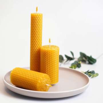 Natural Beeswax Sheets for Candle Making - DIY Beeswax Candle Rolling Kit for Kids & Adults