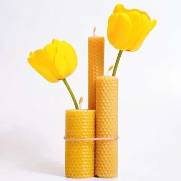 Natural Beeswax Sheets for Candle Making - DIY Beeswax Candle Rolling Kit for Kids & Adults