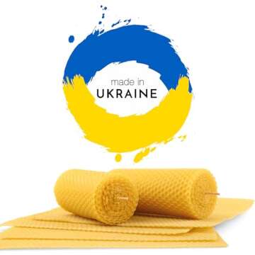 Natural Beeswax Sheets for Candle Making - DIY Beeswax Candle Rolling Kit for Kids & Adults