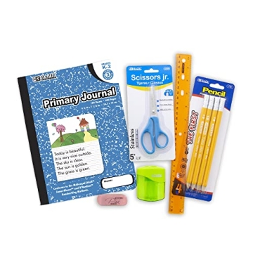 BAZIC School Kit Supply Box 57 Count for Kids K-6 Grades