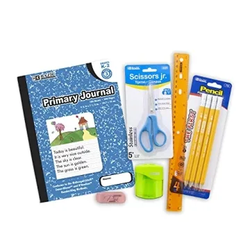 BAZIC School Kit Supply Box 57 Count for Kids K-6 Grades