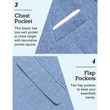 COOFANDY Slim Fit Stylish Suit Coat for Men