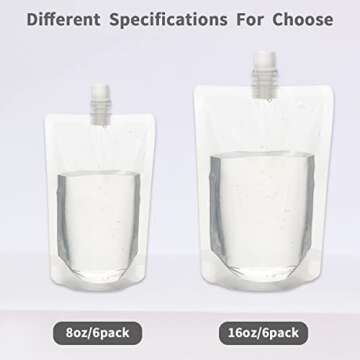 ansari Cruise Liquor Pouches Flasks Kit, Reusable Plastic Stand-up Spout Pouch Sneak Alcohol Liquor ...