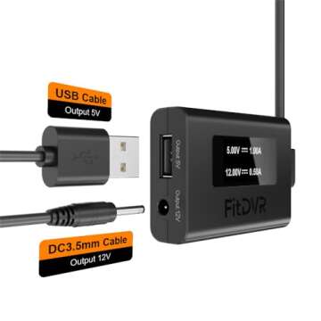 FitDVR Dash Camera Power Adapter (3-Pin) for Mercedes Benz, LED Display USB Power Source, Easy to Install, 5V 12V Output, for Dash Cam, Radar, D3-022