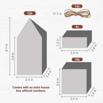 DIY Christmas Advent Calendar Boxes to Fill, 25 Numbered Empty Advent Calendar Houses Boxes, 2024 Countdown Advent Calendars Surprise Gift Boxes for Kids Family Friends, XMAS Holiday Decor -25 Designs