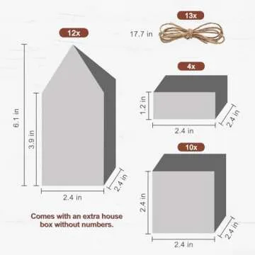 DIY Christmas Advent Calendar Boxes to Fill, 25 Numbered Empty Advent Calendar Houses Boxes, 2024 Countdown Advent Calendars Surprise Gift Boxes for Kids Family Friends, XMAS Holiday Decor -25 Designs