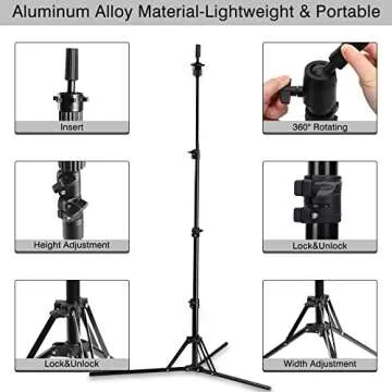 Neverland Beauty & Health Wig Stand Tripod with Head,23 Inch Red Wig Head Stand with Mannequin Head,Canvas Head for Wigs,Foldable Mannequin Head Stand Set for Wig Making Display