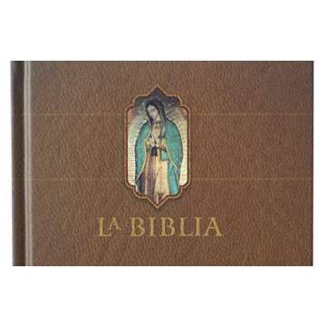 La Biblia Católica: Edición letra grande. Tapa dura, marrón, con Virgen de Guada lupe en cubierta / Catholic Bible. Hard Cover, brown, with Virgen (Spanish Edition)