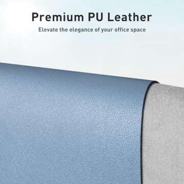 Aothia Leather Desk Pad Protector, Large Mouse Pad, Office Desk Mat, Non-Slip PU Leather Desk Blotte...