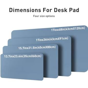Aothia Leather Desk Pad Protector, Large Mouse Pad, Office Desk Mat, Non-Slip PU Leather Desk Blotter, Laptop Desk Pad, Waterproof Desk Writing Pad for Office and Home (Denim Blue, 23.6" x 13.7")