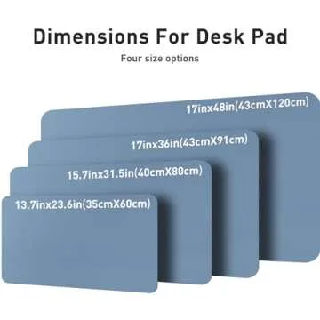 Aothia Leather Desk Pad Protector, Large Mouse Pad, Office Desk Mat, Non-Slip PU Leather Desk Blotter, Laptop Desk Pad, Waterproof Desk Writing Pad for Office and Home (Denim Blue, 23.6" x 13.7")