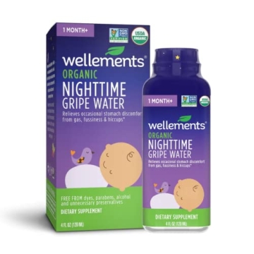 Wellements Organic Nighttime Gripe Water - Baby Gas & Colic Relief