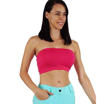 PRO FIT Women's Strapless Bra Bandeau Multi Pack - Seamless, Comfortable, Versatile