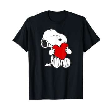 Peanuts Valentine Snoopy Hugging Heart T-Shirt - Unisex Tee