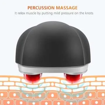 Snailax Cordless Handheld Back Massager with Heat - Rechargeable Deep Tissue Percussion Massager
