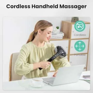 Snailax Cordless Handheld Massager with Heat and Dual Heads